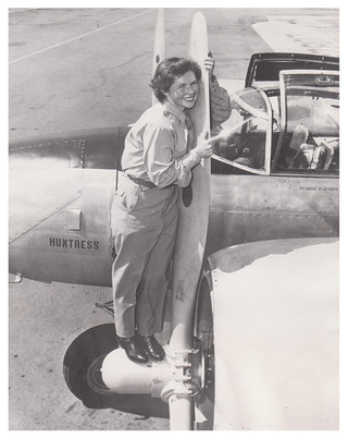 Dianna Cyrus (later Dianna Bixby), with her Douglas A-26 Invader, Huntress (photo author unknown, via)